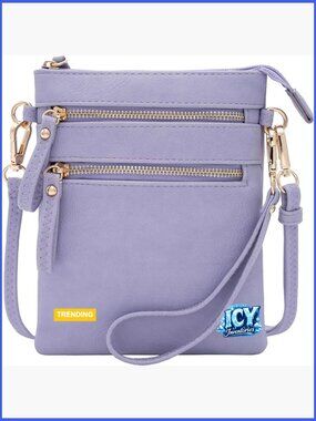 Small Crossbody Bag with Multi Zip Pockets, Detachable Wristlet, Travel Purse